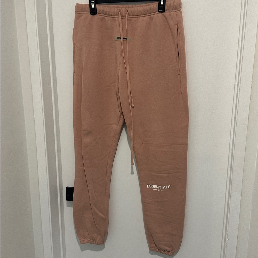 Essentials Pink Sweatpants with Logo